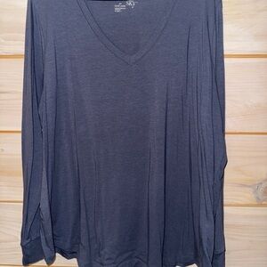 Terra & Sky Charcoal V-Neck Top